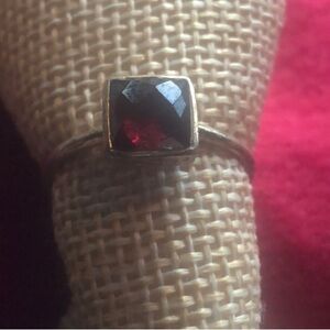 Delicate Siver and Garnet Ring